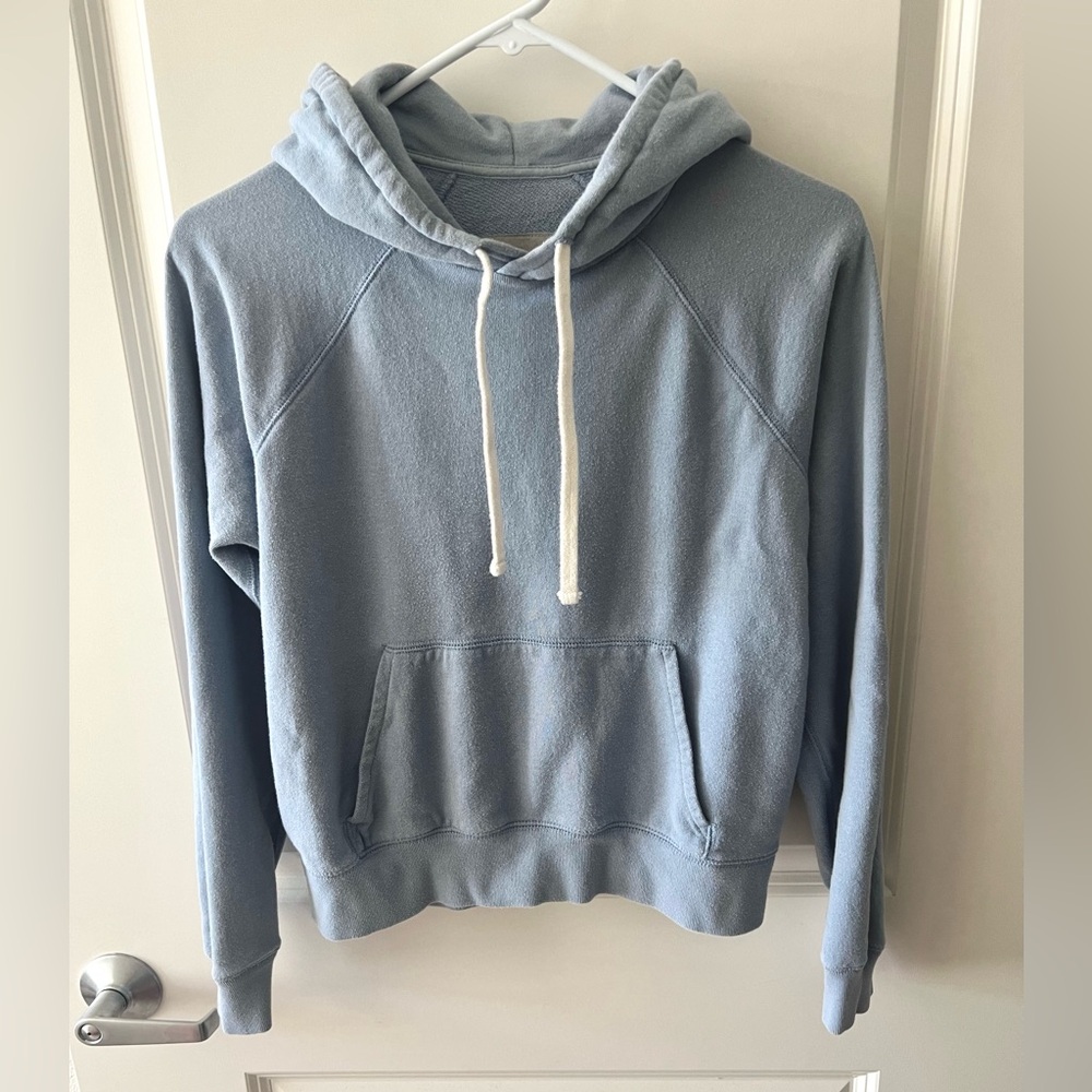 Everlane Blue Cropped off-duty Cotton Hoodie